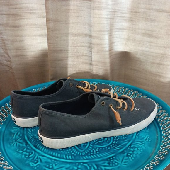Women's Sperry Topsider Canvas Blue Pier View Sneakers 10M - Picture 4 of 7